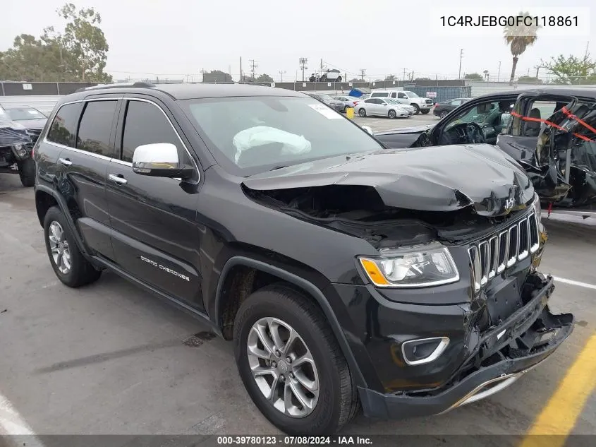 2015 Jeep Grand Cherokee Limited VIN: 1C4RJEBG0FC118861 Lot: 39780123