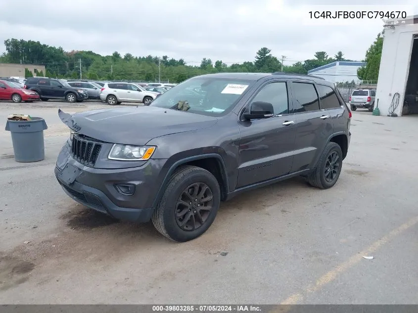 2015 Jeep Grand Cherokee Limited VIN: 1C4RJFBG0FC794670 Lot: 39803285