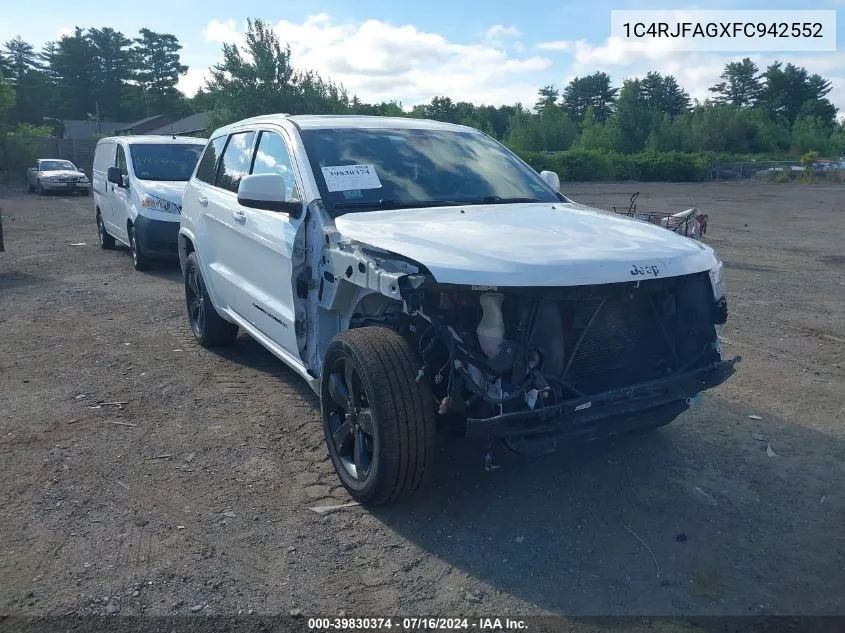 2015 Jeep Grand Cherokee Altitude VIN: 1C4RJFAGXFC942552 Lot: 39830374