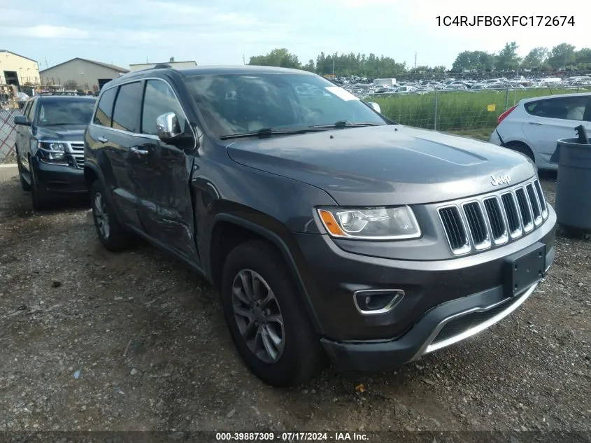 2015 Jeep Grand Cherokee Limited VIN: 1C4RJFBGXFC172674 Lot: 39887309