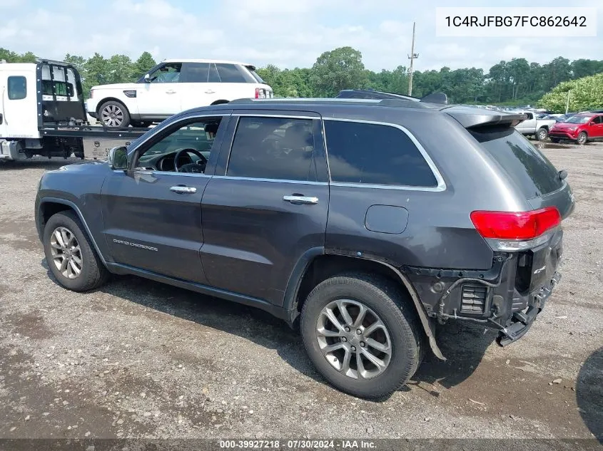 2015 Jeep Grand Cherokee Limited VIN: 1C4RJFBG7FC862642 Lot: 39927218