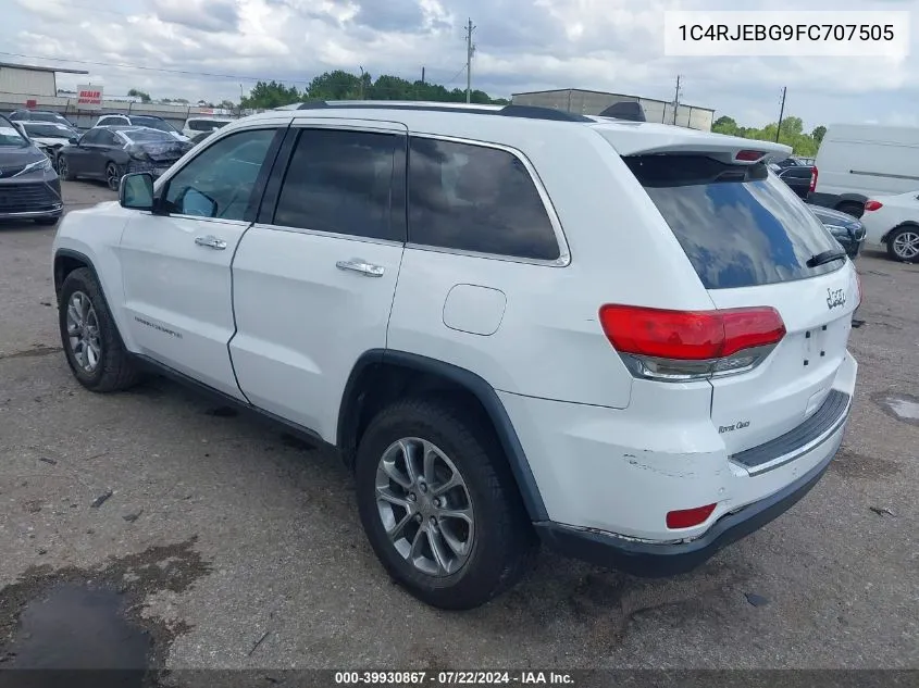 1C4RJEBG9FC707505 2015 Jeep Grand Cherokee Limited