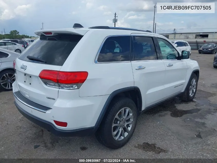 2015 Jeep Grand Cherokee Limited VIN: 1C4RJEBG9FC707505 Lot: 39930867