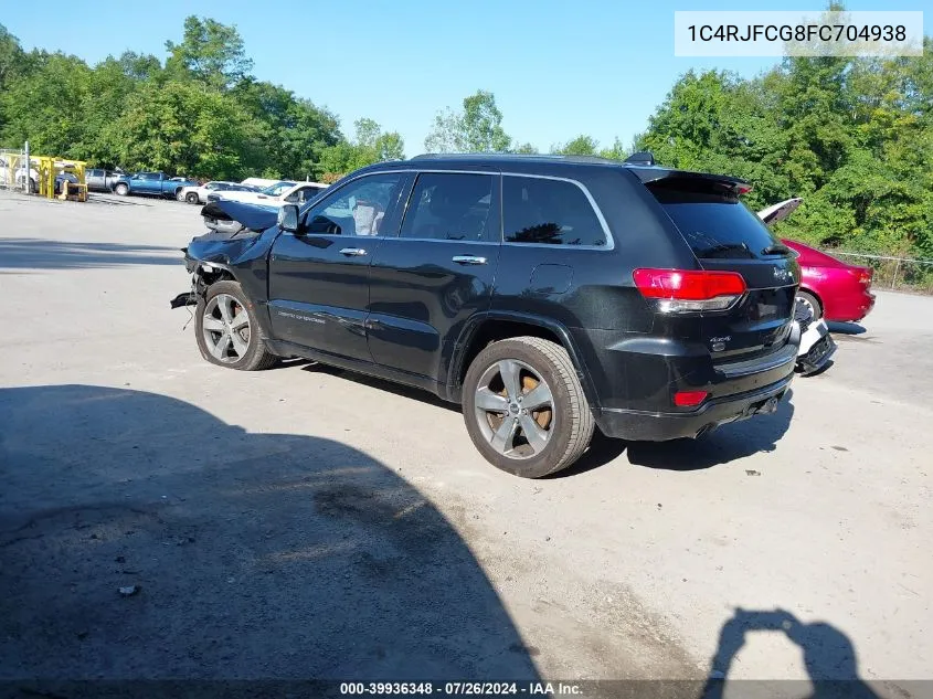 2015 Jeep Grand Cherokee Overland VIN: 1C4RJFCG8FC704938 Lot: 39936348