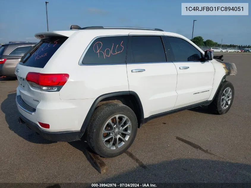 2015 Jeep Grand Cherokee Limited VIN: 1C4RJFBG1FC894051 Lot: 39942976