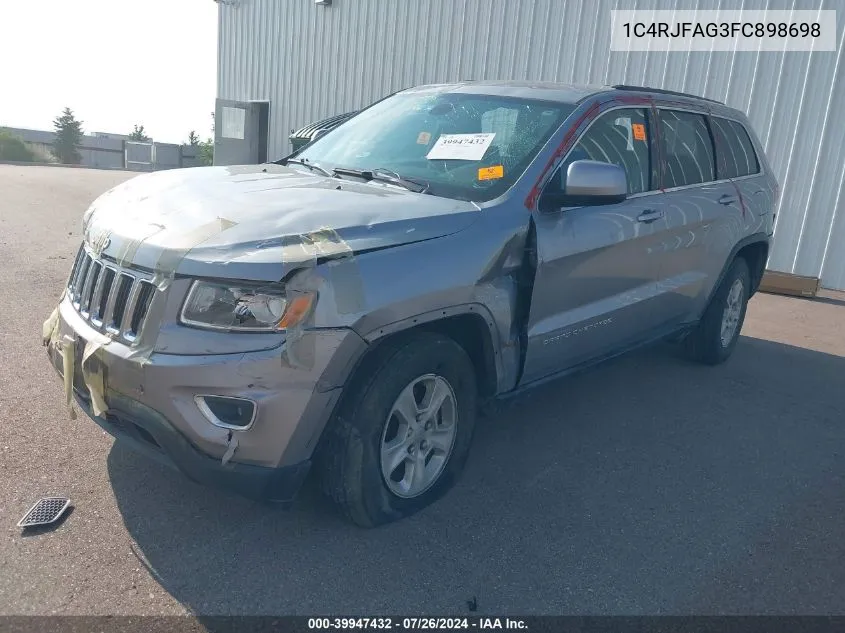 1C4RJFAG3FC898698 2015 Jeep Grand Cherokee Laredo