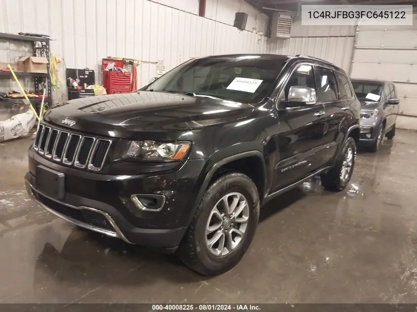 2015 Jeep Grand Cherokee Limited VIN: 1C4RJFBG3FC645122 Lot: 40008225