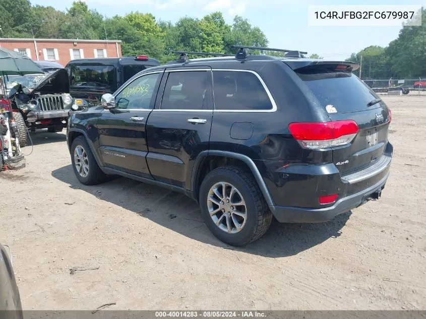 2015 Jeep Grand Cherokee Limited VIN: 1C4RJFBG2FC679987 Lot: 40014283