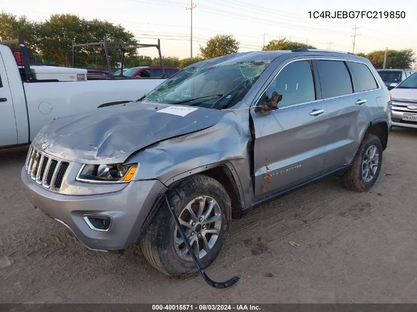 2015 Jeep Grand Cherokee Limited VIN: 1C4RJEBG7FC219850 Lot: 40015571