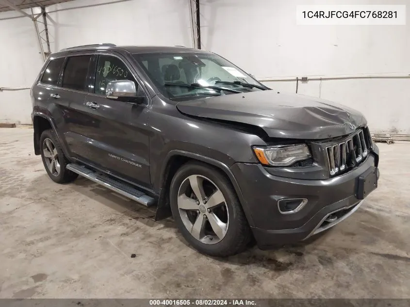 2015 Jeep Grand Cherokee Overland VIN: 1C4RJFCG4FC768281 Lot: 40016505