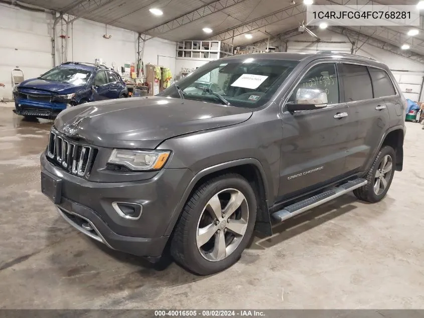 2015 Jeep Grand Cherokee Overland VIN: 1C4RJFCG4FC768281 Lot: 40016505