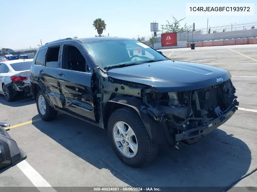 2015 Jeep Grand Cherokee Laredo VIN: 1C4RJEAG8FC193972 Lot: 40024081