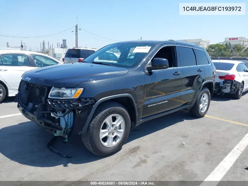 2015 Jeep Grand Cherokee Laredo VIN: 1C4RJEAG8FC193972 Lot: 40024081