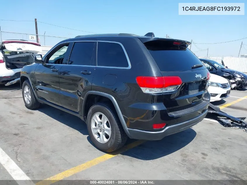 1C4RJEAG8FC193972 2015 Jeep Grand Cherokee Laredo