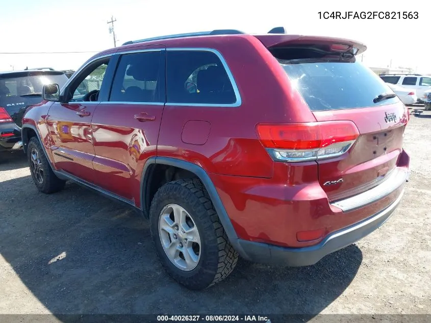 2015 Jeep Grand Cherokee Laredo VIN: 1C4RJFAG2FC821563 Lot: 40026327