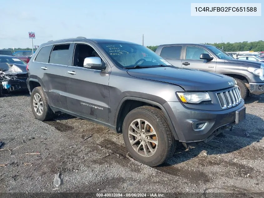 2015 Jeep Grand Cherokee Limited VIN: 1C4RJFBG2FC651588 Lot: 40032094