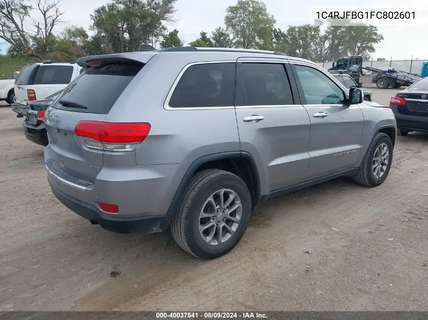 2015 Jeep Grand Cherokee Limited VIN: 1C4RJFBG1FC802601 Lot: 40037541