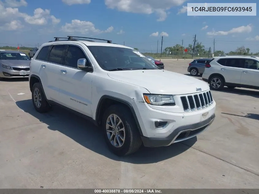 2015 Jeep Grand Cherokee Limited VIN: 1C4RJEBG9FC693945 Lot: 40038878