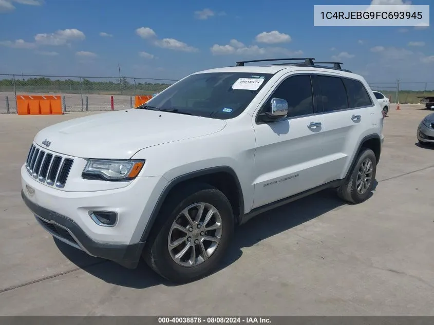 2015 Jeep Grand Cherokee Limited VIN: 1C4RJEBG9FC693945 Lot: 40038878