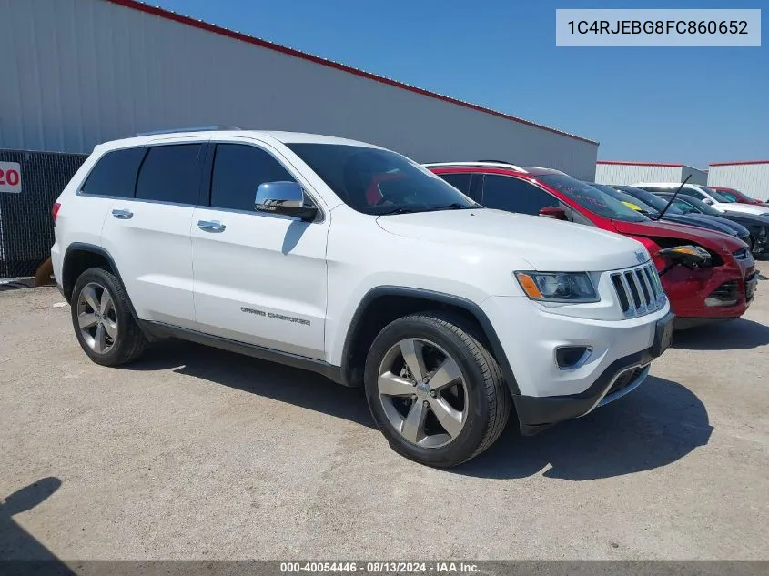 2015 Jeep Grand Cherokee Limited VIN: 1C4RJEBG8FC860652 Lot: 40054446