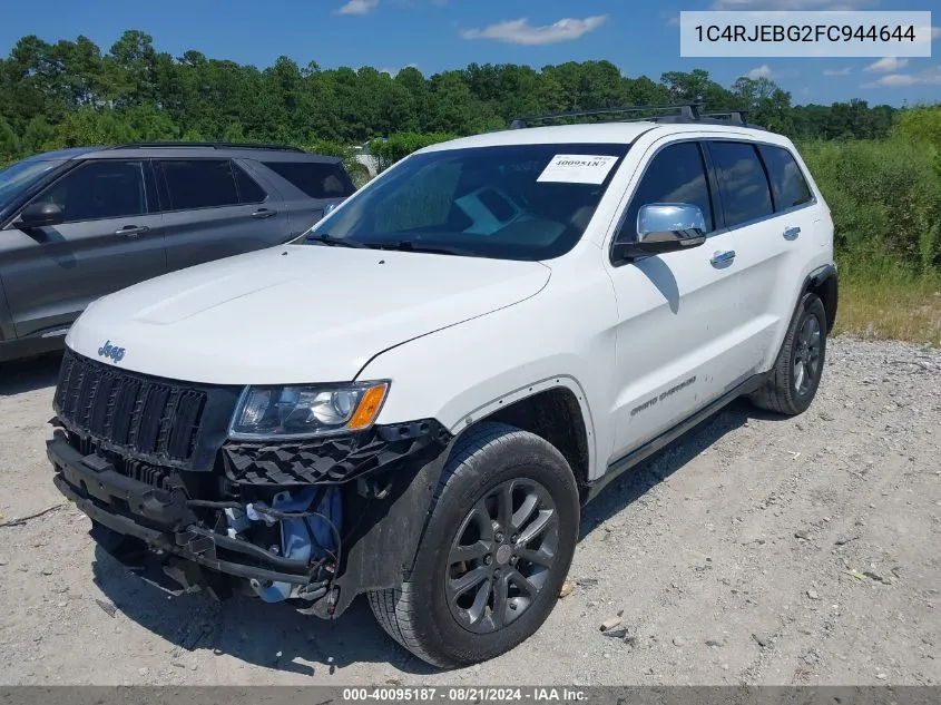 2015 Jeep Grand Cherokee Limited VIN: 1C4RJEBG2FC944644 Lot: 40095187