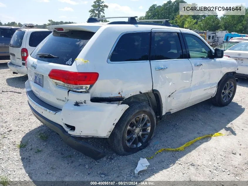 2015 Jeep Grand Cherokee Limited VIN: 1C4RJEBG2FC944644 Lot: 40095187