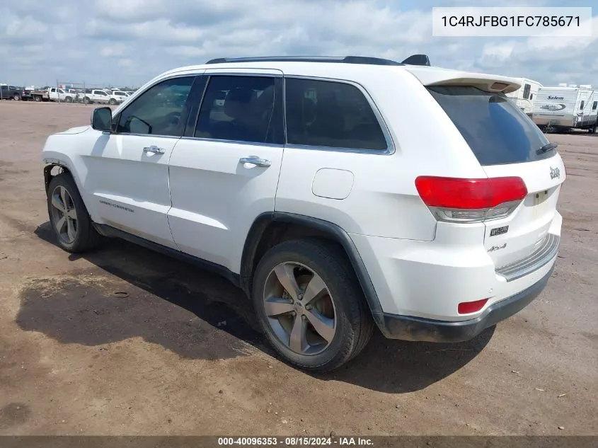 2015 Jeep Grand Cherokee Limited VIN: 1C4RJFBG1FC785671 Lot: 40096353