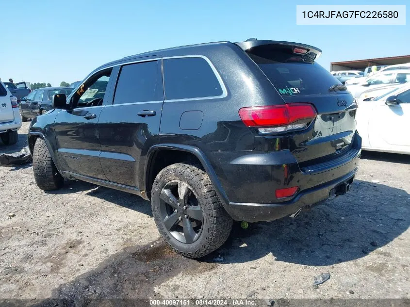 2015 Jeep Grand Cherokee Altitude VIN: 1C4RJFAG7FC226580 Lot: 40097151