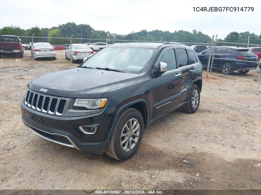 2015 Jeep Grand Cherokee Limited VIN: 1C4RJEBG7FC914779 Lot: 40100067