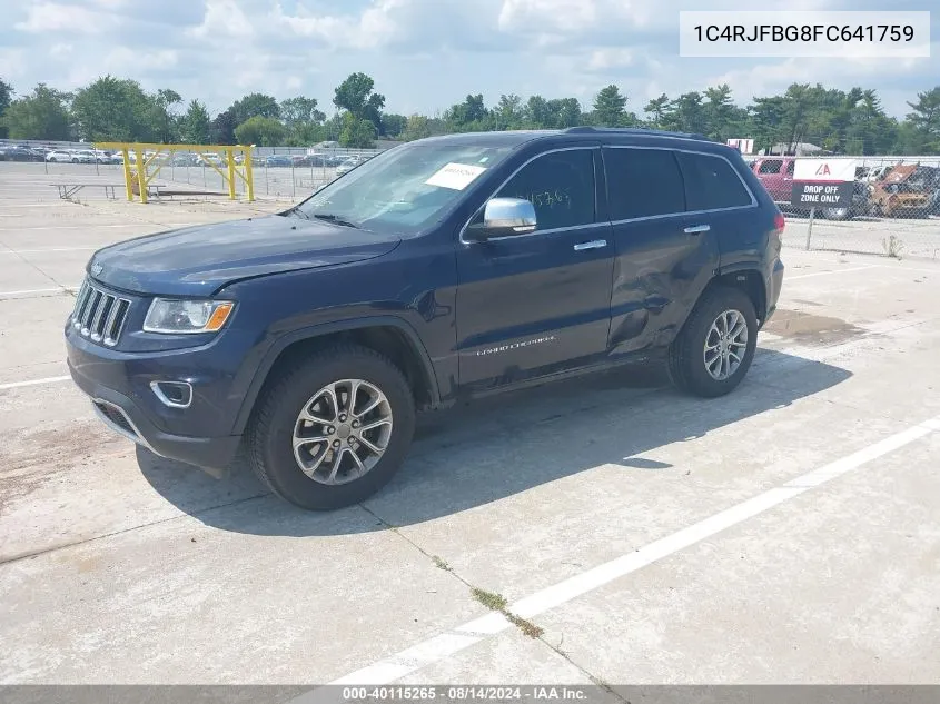 2015 Jeep Grand Cherokee Limited VIN: 1C4RJFBG8FC641759 Lot: 40115265