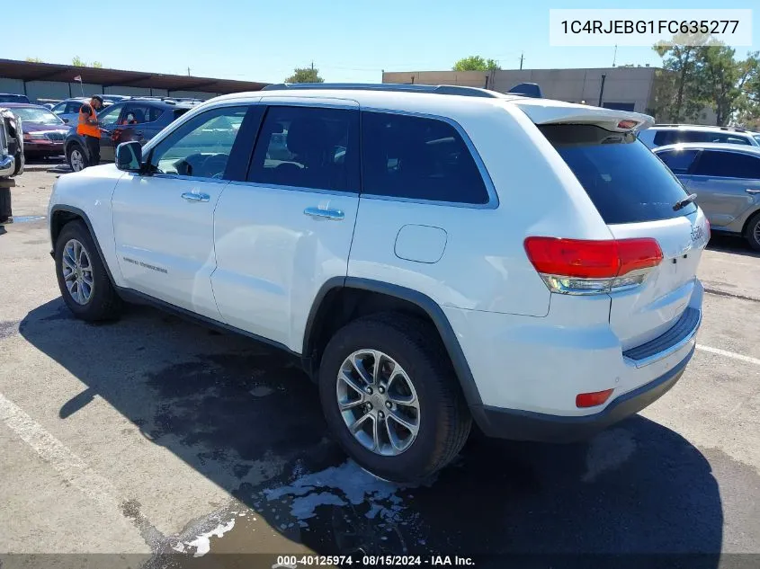 2015 Jeep Grand Cherokee Limited VIN: 1C4RJEBG1FC635277 Lot: 40125974