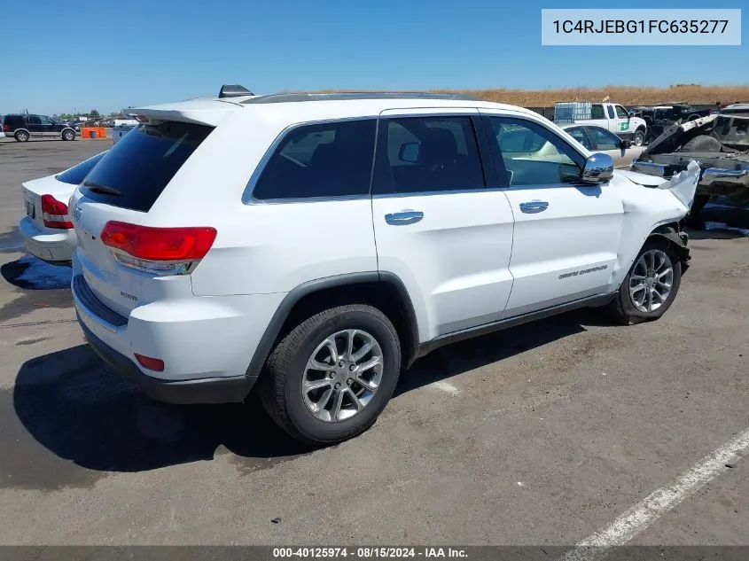 2015 Jeep Grand Cherokee Limited VIN: 1C4RJEBG1FC635277 Lot: 40125974