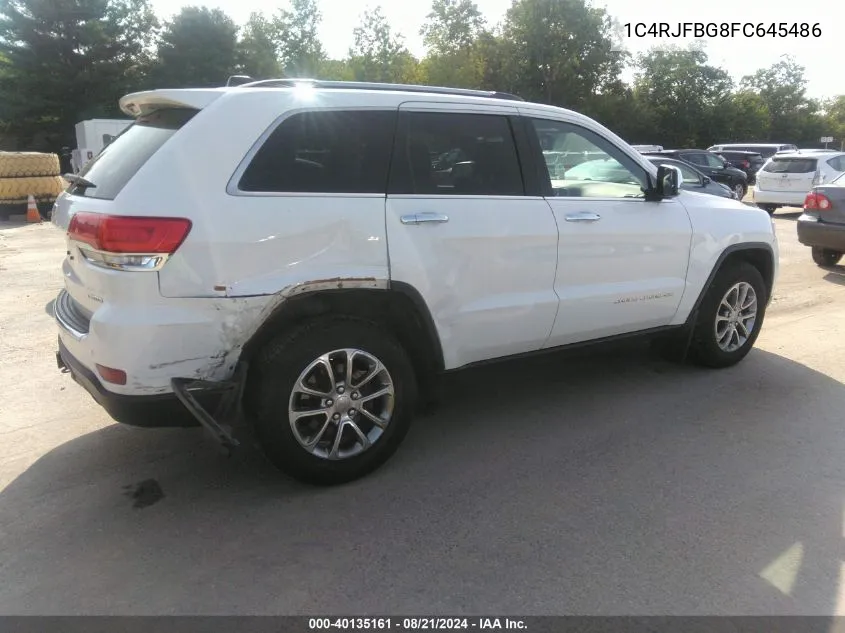 2015 Jeep Grand Cherokee Limited VIN: 1C4RJFBG8FC645486 Lot: 40135161