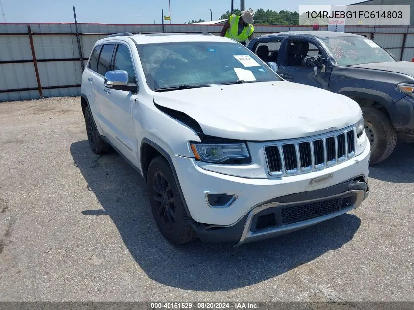 2015 Jeep Grand Cherokee Limited VIN: 1C4RJEBG1FC614803 Lot: 40151529