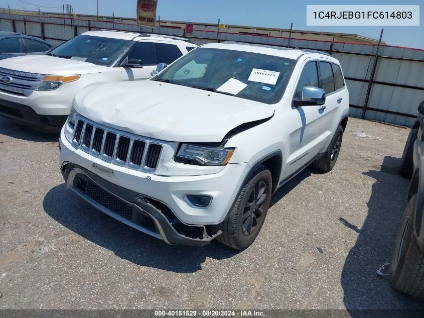 2015 Jeep Grand Cherokee Limited VIN: 1C4RJEBG1FC614803 Lot: 40151529