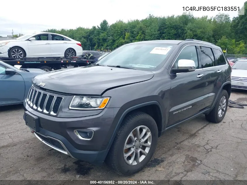 2015 Jeep Grand Cherokee Limited VIN: 1C4RJFBG5FC183551 Lot: 40156952