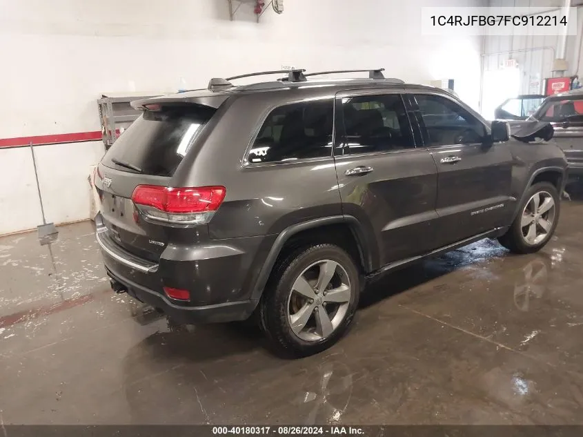 2015 Jeep Grand Cherokee Limited VIN: 1C4RJFBG7FC912214 Lot: 40180317