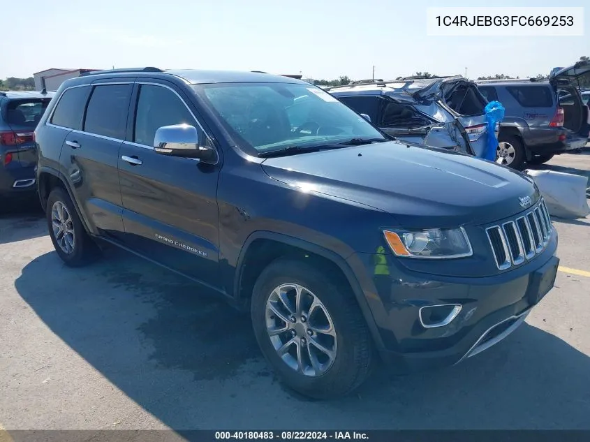 2015 Jeep Grand Cherokee Limited VIN: 1C4RJEBG3FC669253 Lot: 40180483