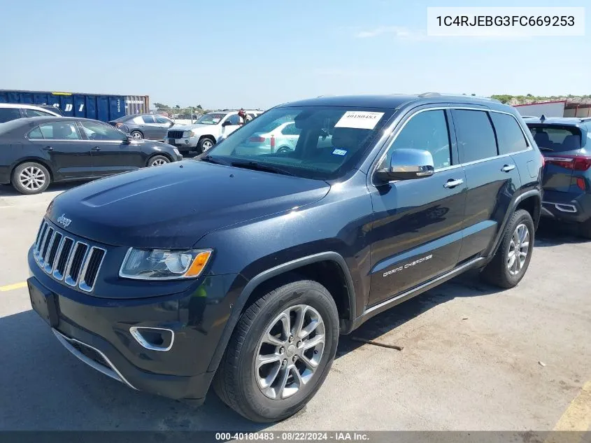 2015 Jeep Grand Cherokee Limited VIN: 1C4RJEBG3FC669253 Lot: 40180483