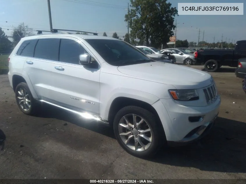 2015 Jeep Grand Cherokee Summit VIN: 1C4RJFJG3FC769196 Lot: 40216328