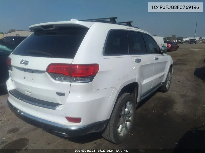 2015 Jeep Grand Cherokee Summit VIN: 1C4RJFJG3FC769196 Lot: 40216328