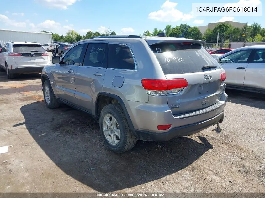 2015 Jeep Grand Cherokee Laredo VIN: 1C4RJFAG6FC618014 Lot: 40245609