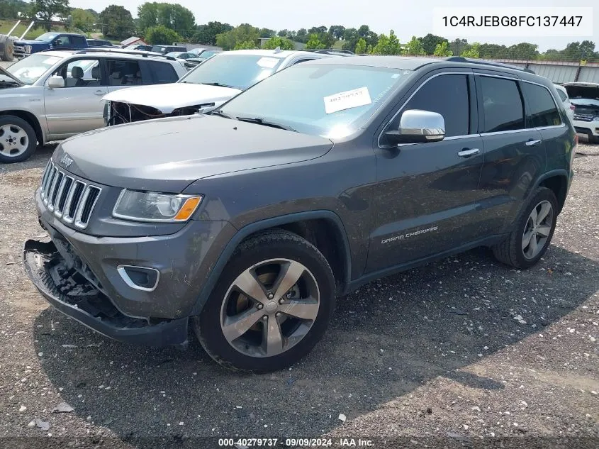 2015 Jeep Grand Cherokee Limited VIN: 1C4RJEBG8FC137447 Lot: 40279737