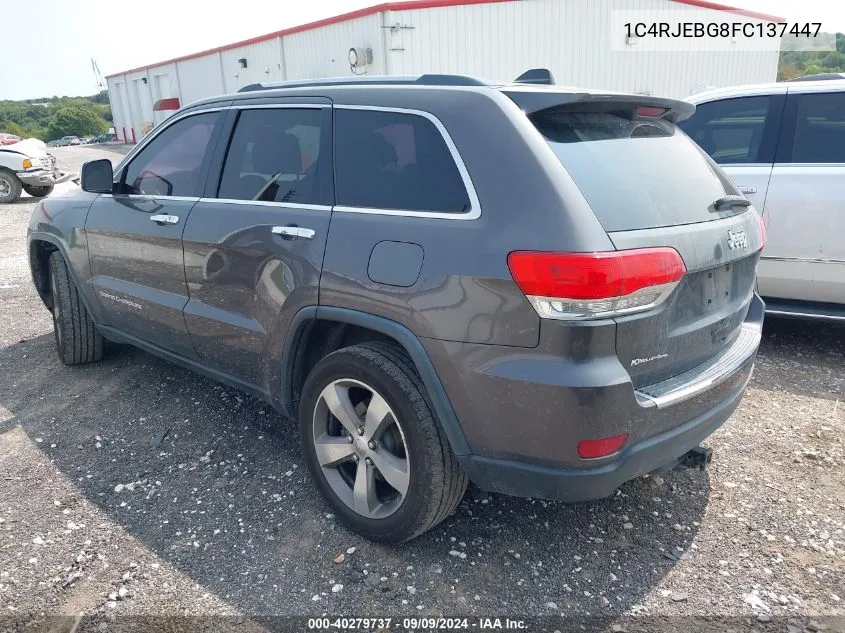 2015 Jeep Grand Cherokee Limited VIN: 1C4RJEBG8FC137447 Lot: 40279737