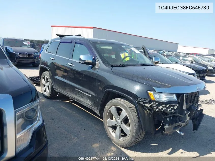 2015 Jeep Grand Cherokee Overland VIN: 1C4RJECG8FC646730 Lot: 40287744