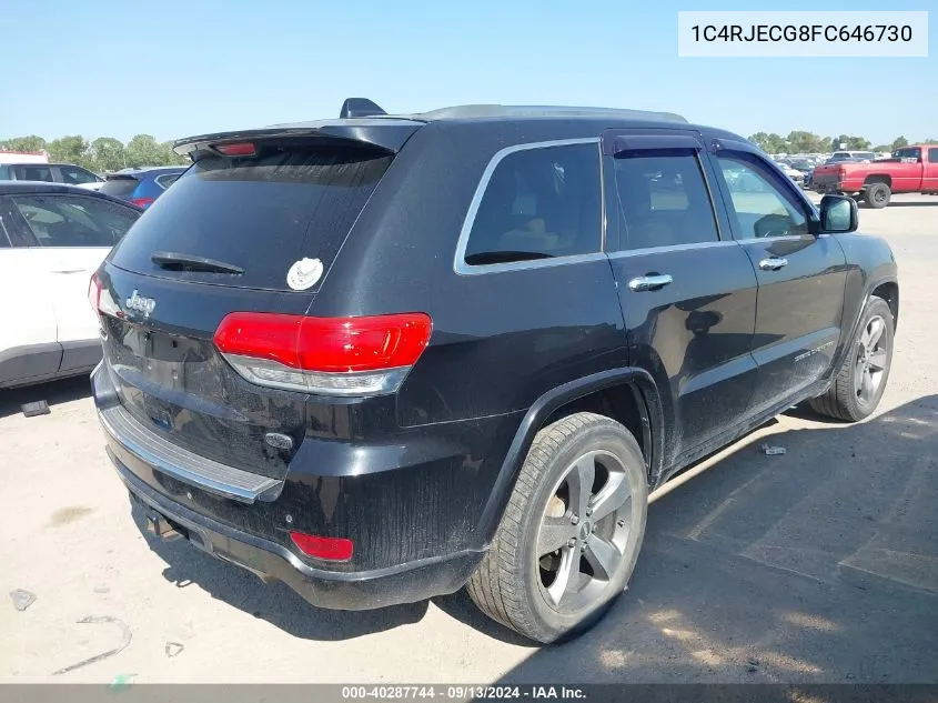 2015 Jeep Grand Cherokee Overland VIN: 1C4RJECG8FC646730 Lot: 40287744