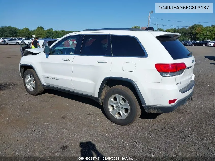 1C4RJFAG5FC803137 2015 Jeep Grand Cherokee Laredo