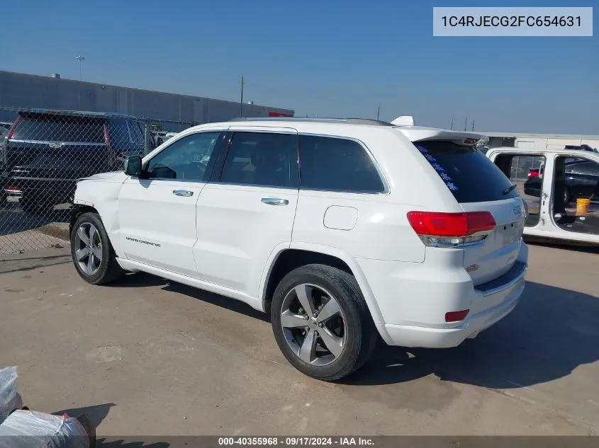 2015 Jeep Grand Cherokee Overland VIN: 1C4RJECG2FC654631 Lot: 40355968