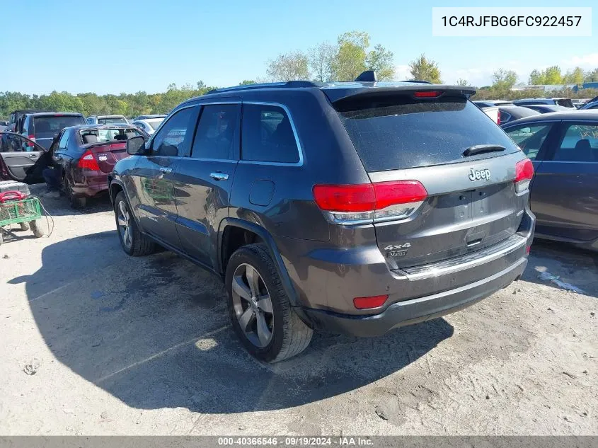 2015 Jeep Grand Cherokee Limited VIN: 1C4RJFBG6FC922457 Lot: 40366546