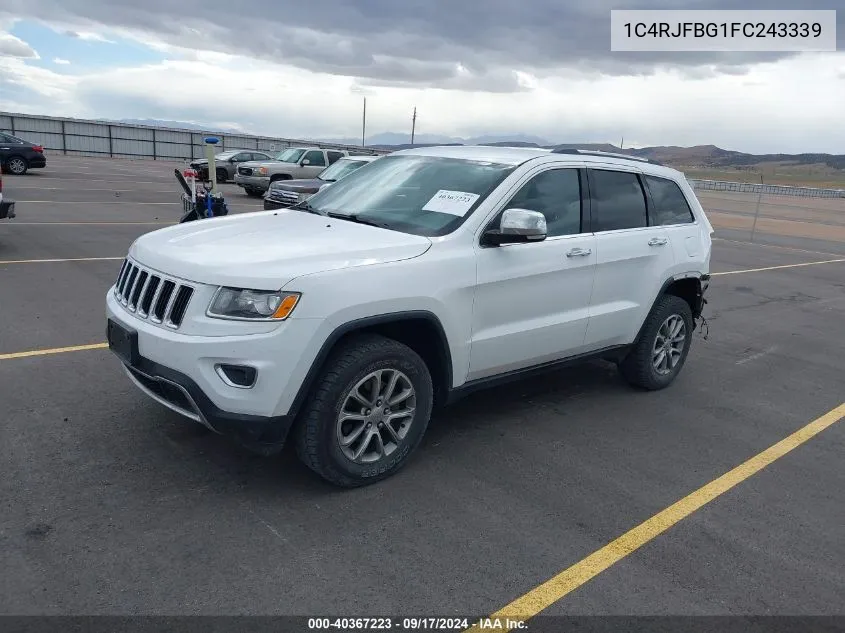 2015 Jeep Grand Cherokee Limited VIN: 1C4RJFBG1FC243339 Lot: 40367223